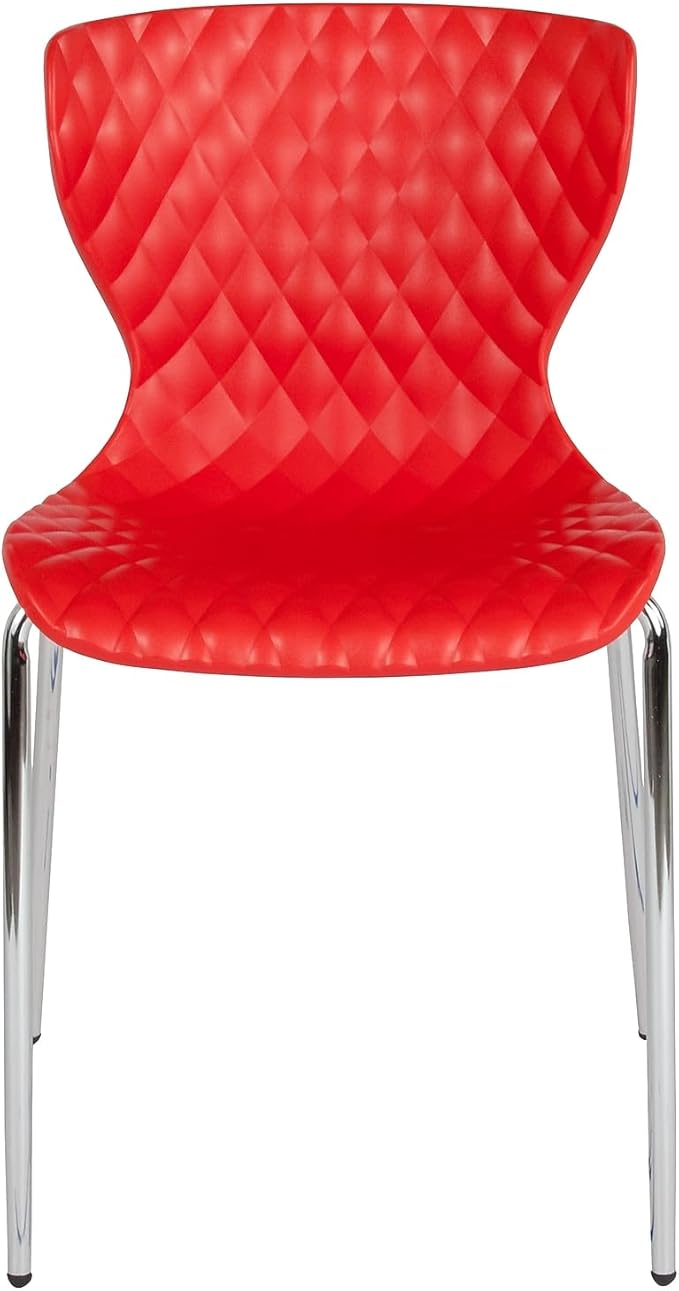 Flash Furniture Lowell Contemporary Design Red Plastic Stack Chair