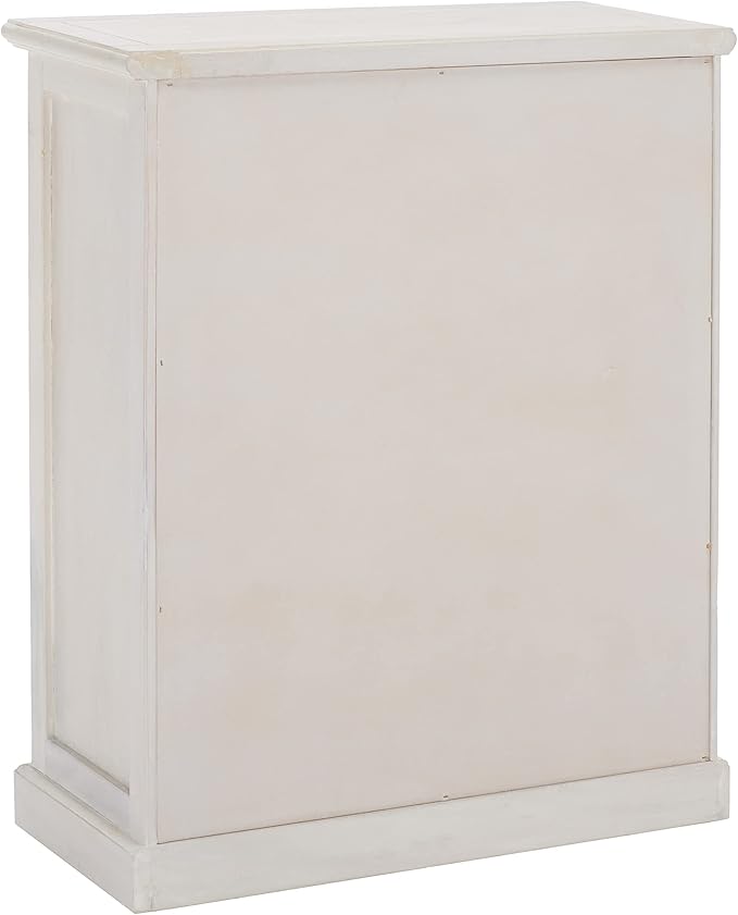 SAFAVIEH Home Collection – Maralah 5-Shelf Solid Wood Bookcase, White Wash, 25" Wide Storage Display Shelf, Fully Assembled (AMH6634E)