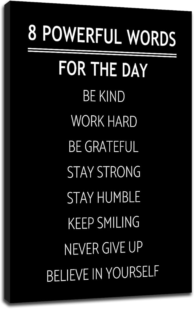 Inspirational Canvas Wall Decor Motivational Discipline Posters for Office Positive Quotes Picture Painting Artwork for Modern Gym Bedroom Living Room Gym Stretched and Framed [12''Wx 18''H]