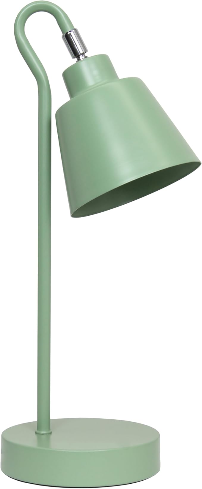Simple Designs LD1079-SGE 16" Sleek Essentials Metal Looped Desk Task Lamp with Adjustable Shade, for Office, Desk, Nightstand, Dorm, Sage Green