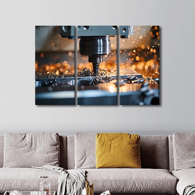 3 Piece Wall Art Wall Machine Pictures for Living Room Wall Decoration Office Wall Decor Canvas Prints Wall Art Framed Art Wall Decor Artwork Canvas Wall Art Ready to Hang, 42x28 Inch