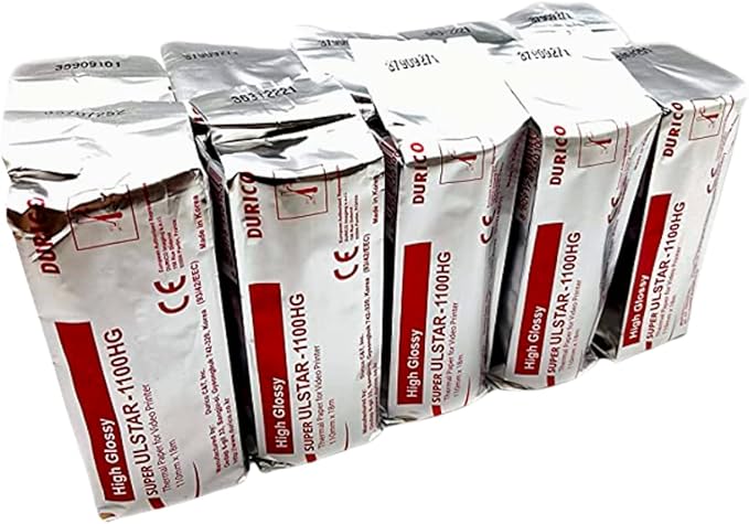 1100HG Compatible with Sony UPP-110HG High Gloss Premium Ultrasound Paper Film/Media, 110mm x 18m (Made in Korea) - 10 Rolls