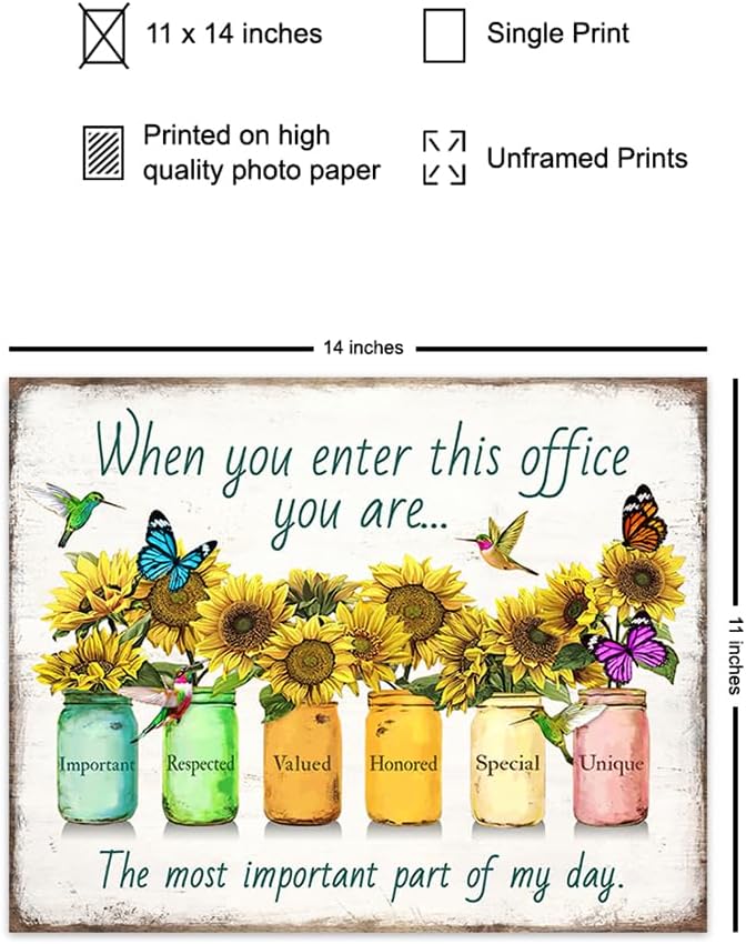 Inspirational Posters For Office 11x14 - Inspirational Quotes Office Wall Decor - positive affirmation Home Decor - Teamwork Posters - Entrepreneur Gifts - Motivation Poster - Unframed Print