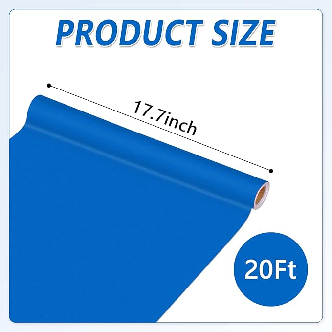 Qyeahkj 17.7in x 20ft Bulletin Board Paper Roll Bulletin Board Background Paper Fade Resistant Classroom Decoration Poster Art Craft Home Wall Education Decor Supplies Royal Blue