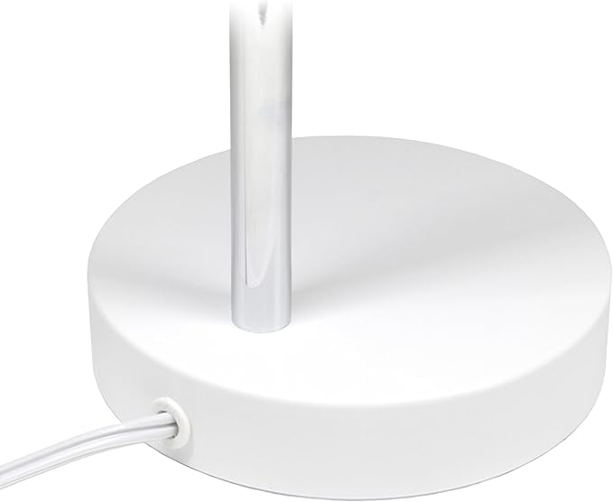 Simple Designs LD1075-OFF 15.28" Sleek Essentials Minimalist Metal Desk Task Lamp, for Office, Desk, Nightstand, Dorm, Off White