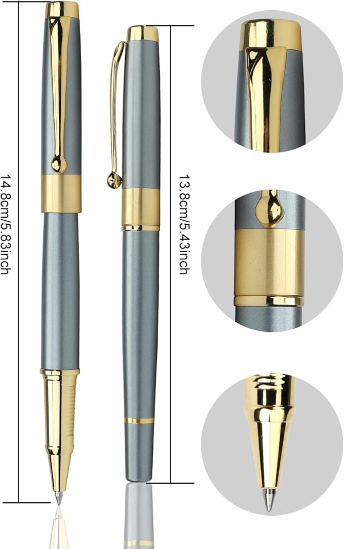 YIVONKA Ballpoint Pen Black Refill,Luxury Ballpoint Line width 0.5mm,Best Ball Pen Gift Set for Men & Women Professional Executive,Office,Nice BallPens Classy Gift Box (Blue)
