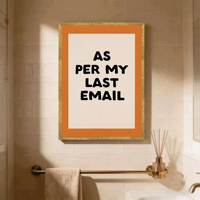 Framed Funny Office Quote Poster Canvas Print Art Modern Minimalist Aesthetic Wall Art Painting Pictures Wall Decor for Office Home Decor Apartment Decoration (Gold Framed,24L x36W)