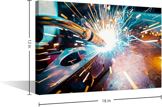 Welding Paintings for Wall Decorations Machine Tool Prints Wall Art Home Wall Decor Modern Art Work for Home Walls Framed Wall Art Bedroom Wall Decor Canvas Arts & Crafts, 12" x18"