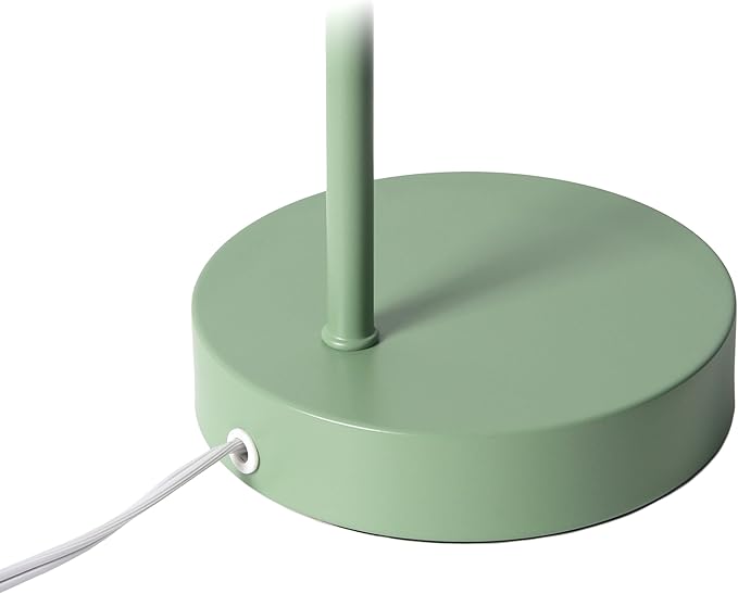 Simple Designs LD1079-SGE 16" Sleek Essentials Metal Looped Desk Task Lamp with Adjustable Shade, for Office, Desk, Nightstand, Dorm, Sage Green
