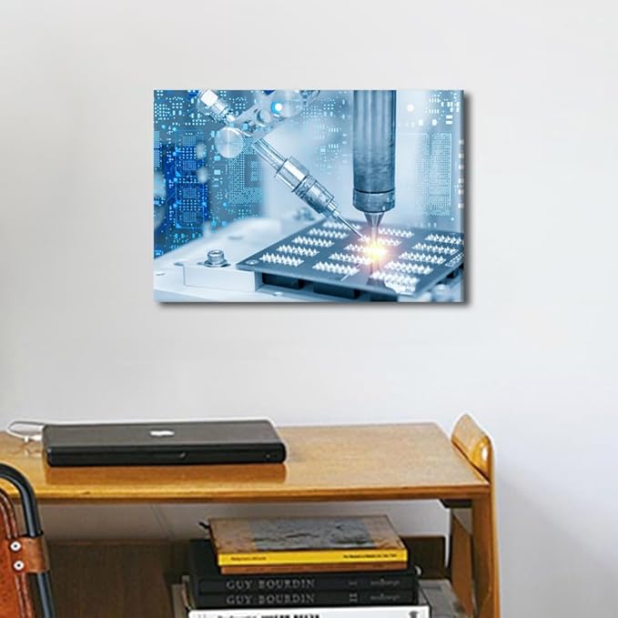 Soldering Machine Canvas Paintings for Wall Decorations Welding Prints Wall Art 1 Pieces Wall Art Canvas Artwork Wall Decor Boys Room Decor Framed Wall Art Bedroom Wall Decor, 12" x18"