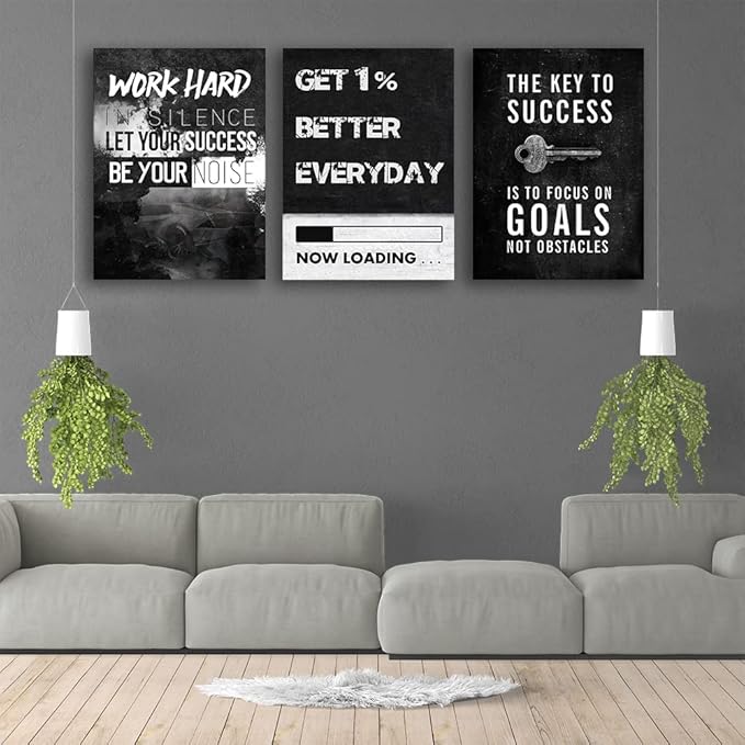 Inspirational Quotes Canvas Art - Motivational Wall Decor - Office & Home - Framed