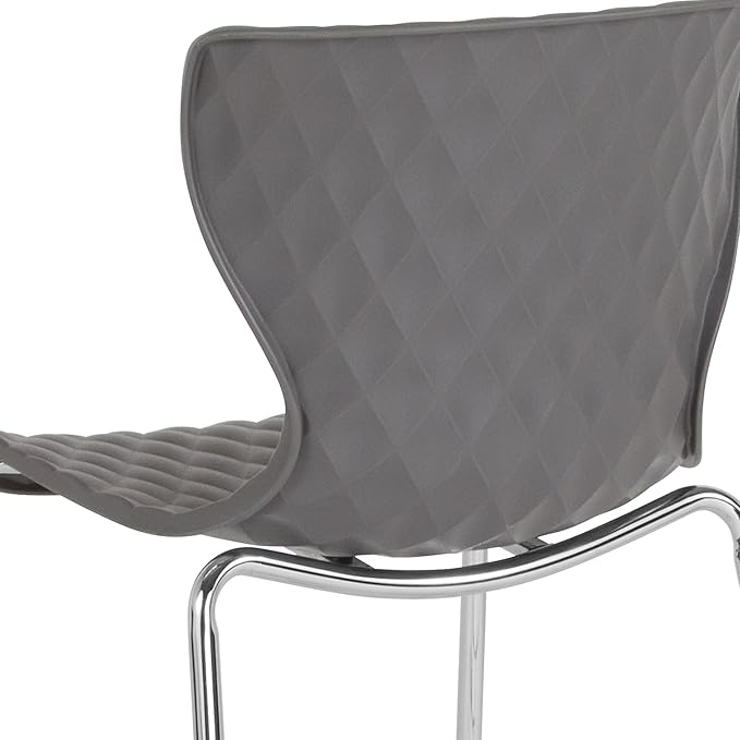 Flash Furniture Lowell Contemporary Design Gray Plastic Stack Chair
