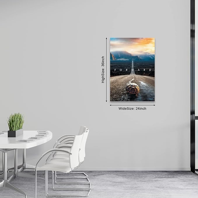 Motivational Canvas Wall Art Entrepreneur Forward Poster Print Decorations Decor for Office Living Room and Bedroom (24" W x 36" H)
