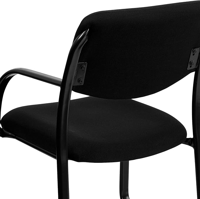 Flash Furniture Richie Black Fabric Executive Side Reception Chair with Sled Base