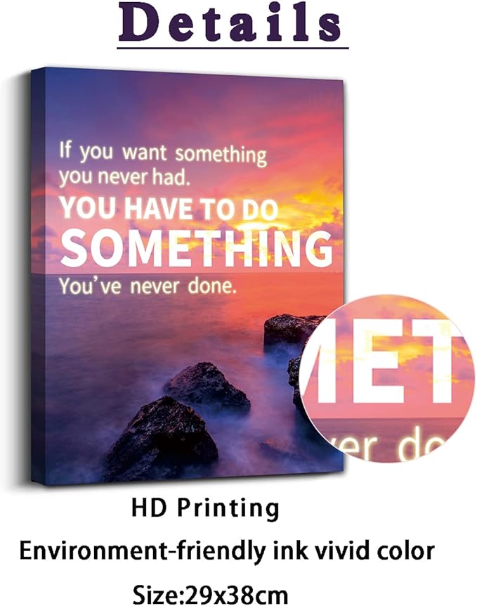 Landscape Canvas Wall Art，Motivational Wall Art Decoration Painting .Suitable forGym, Library, Office, Living Room and Home Deco,Tabletop/Hanging(29x38cm) Framed 2