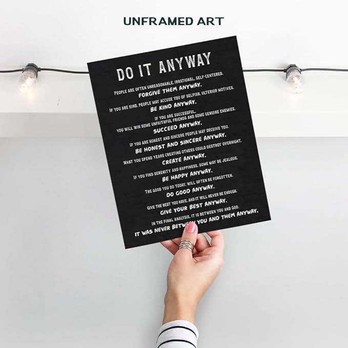 Inspirational Quotes Wall Decor for Men - Black Office Wall Decor - Motivational poster - Motivational Wall Art - Office Wall Art & Decor - positive Sayings - Do It Poster 8x10 Yellowbird Art & Design