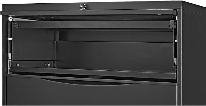 Global Industrial 30"W Premium Lateral File Cabinet, 5 Drawer, Black