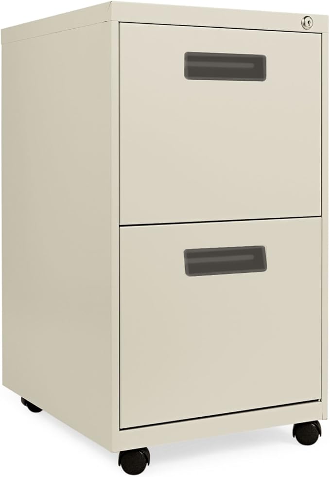 Alera PAFFPY Two-Drawer Metal Pedestal File, 14 7/8w x 19-1/8d x 27-3/4h, Putty