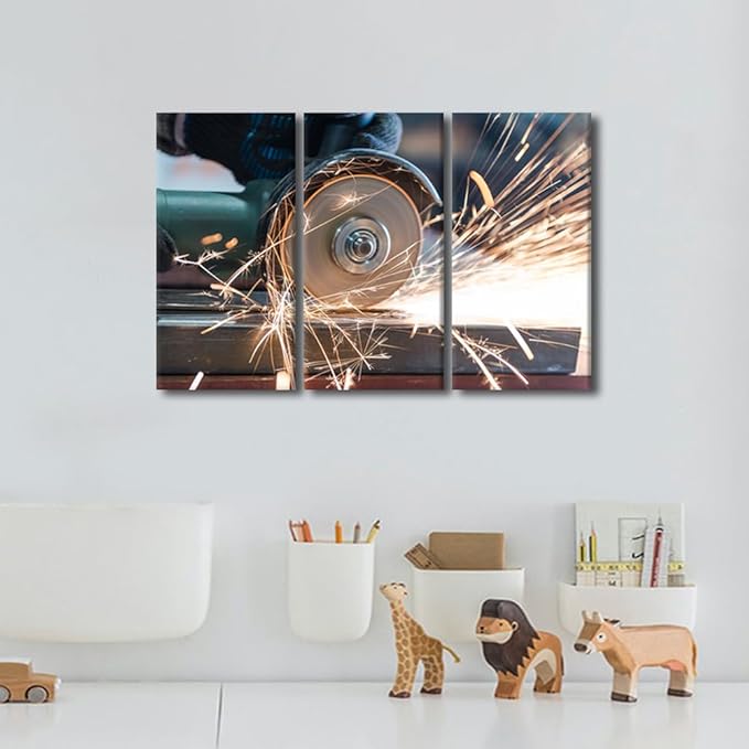 Bathroom Decor Wall Art Machine Tool Canvas Painting Wall Art Cut Metal Canvas Art Wall Painting Framed Wall Art Canvas Art Posters Modern Wall Decor Canvas Arts & Crafts, 36x24 Inch