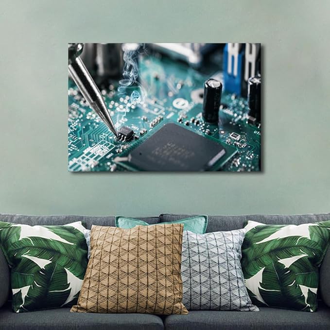 TUMOVO Cutting Machine Wall Art Office Room Wall Decor Modern Wall Artwork Canvas Frame Art Prints 1 Pieces Wall Art Canvas Art Poster Boys Room Decor Home Decorations for Living Room, 16" x24"