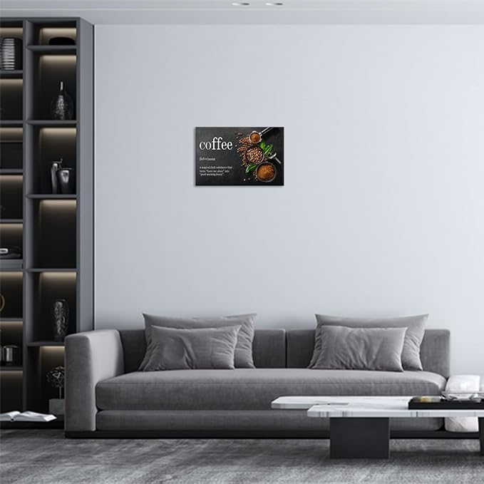 BWSPACE Coffee Bean Decor Canvas Wall Art for Kitchen, Bar, Home Office - Modern Decorations Sign Artwork Painting Ready to Hang (30x40 inches)