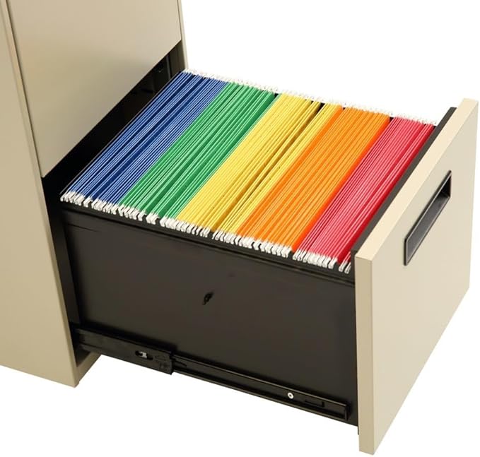 Alera PAFFPY Two-Drawer Metal Pedestal File, 14 7/8w x 19-1/8d x 27-3/4h, Putty