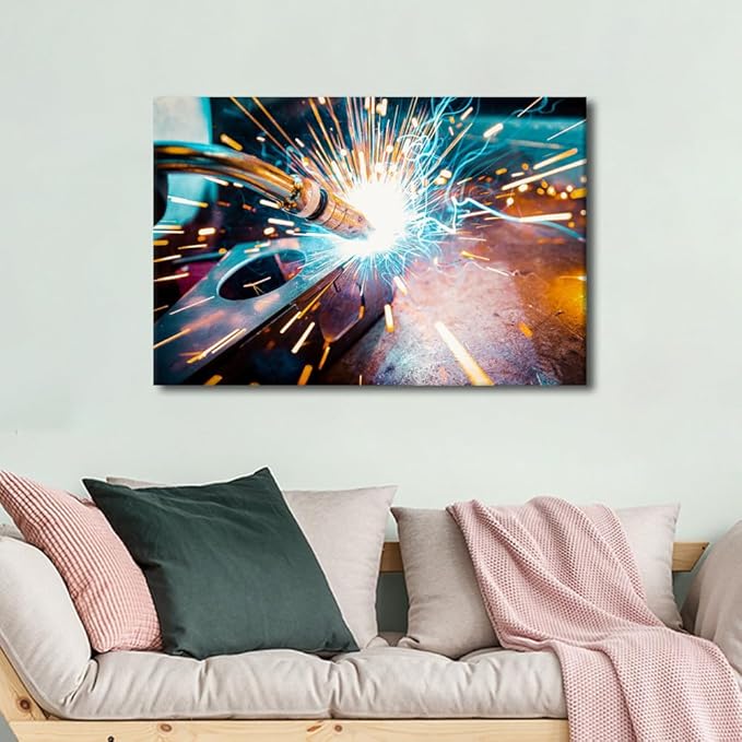 Welding Pictures for Bedroom Wall Decor Canvas Painting Wall Art 1 Piece Wall Art Modern Artwork for Walls Framed Art Wall Decor Family Wall Decor Canvas Art Posters & Prints, 16" x24"