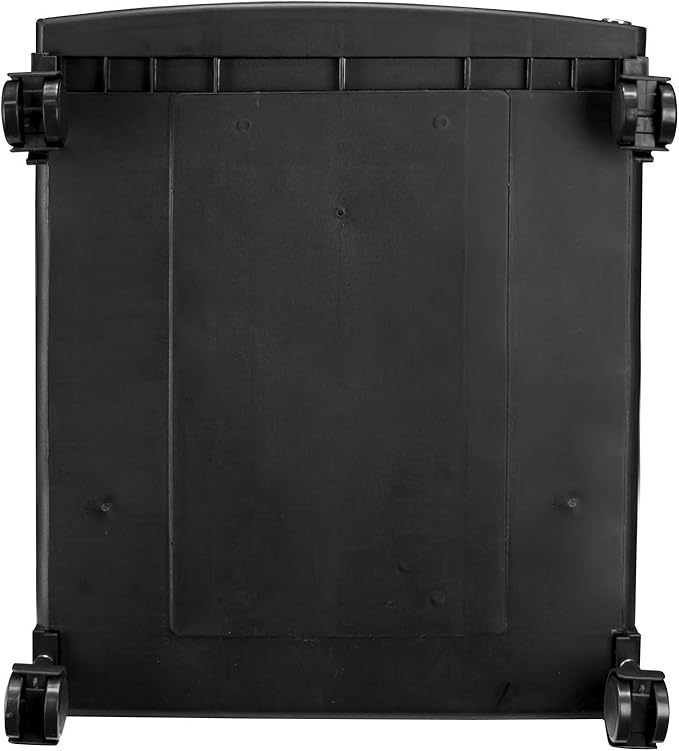 Storex Plastic One-Drawer File Cabinet – Locking Document Organizer with Casters for Home and Office, Black, 1-Pack (61264A01C)