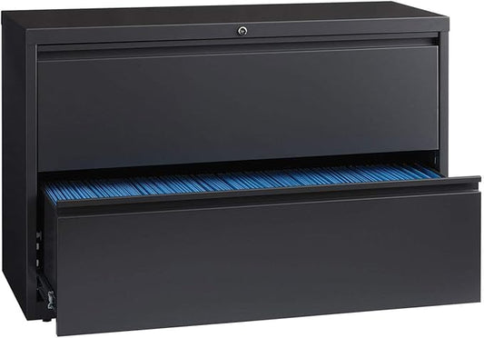 Hirsh Industries 42" Wide Two-Drawer Lateral File - Charcoal 16069