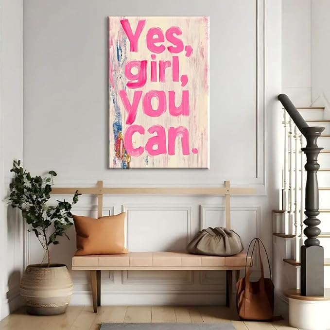 Framed Canvas Wall Art Motivational Inspirational Quote Prints Wall Decor for Office Bedroom Living Room Gym Dorm Home Man Cave Made in USA