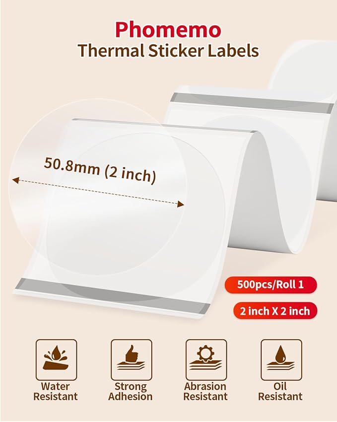 Phomemo Ethernet Thermal Label Printer 4x6, Bluetooth Shipping Label Printer for Small Business, Home, Office, 300DPI Wireless Thermal Printers with 500 Thermals