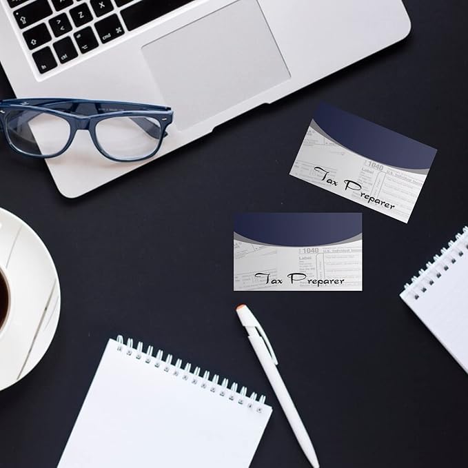 Business Cards Customize with Tax Templates, Custom Business Cards Personalized with Your Logo, 3.5"X 2" 300gsm Matte Paper for Small Business