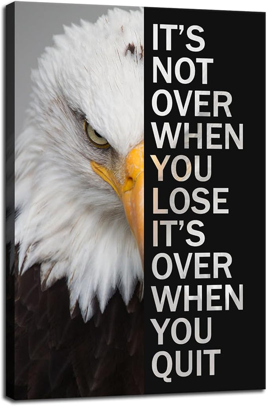 Inspirational Canvas Wall Art Inspirational Animal Eagle Poster Motivational Entrepreneur Positive Quote Picture Print Artwork Office Decor Holiday Gift Frame Ready to Hang[12''W X 18''H]