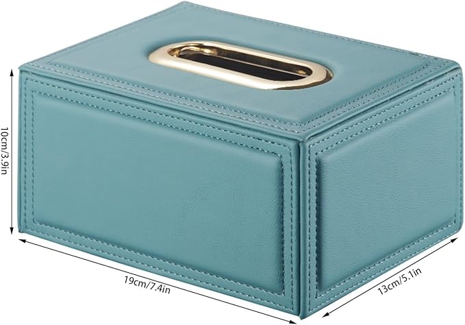 Stylish Tissue Box Home Use Tissue Box Holder and Modern Leather Tissue Box for Bathroom Bedroom Vanity Night Stands Office Car Home Gift Modern Tissue Box (Color : White) (Blue)
