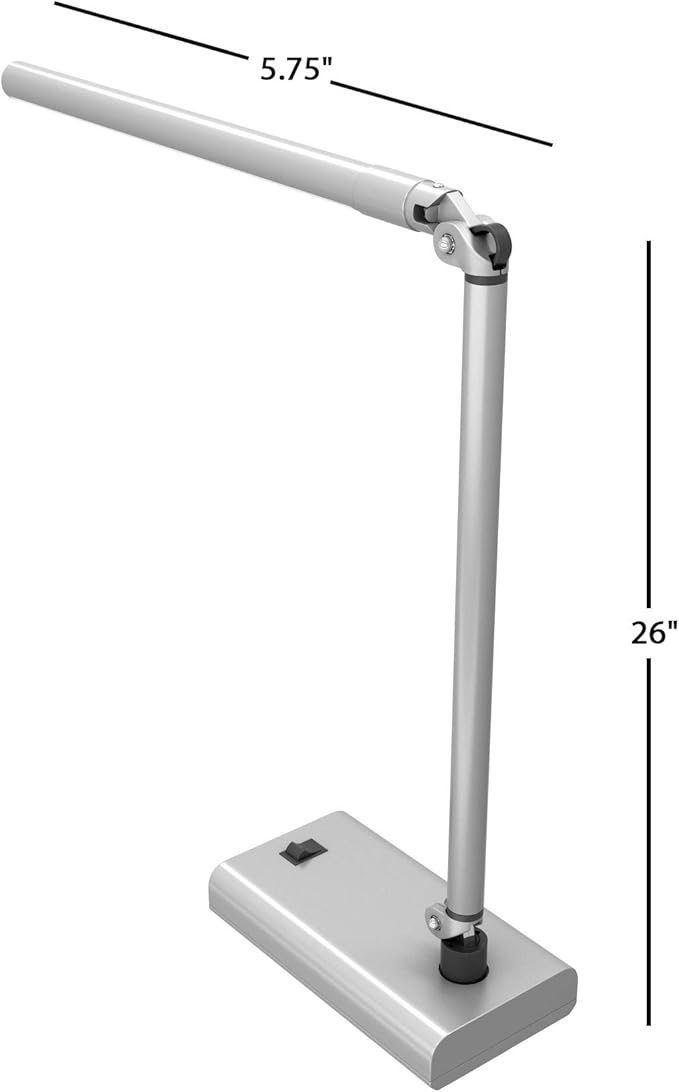 LED Desk Lamp - Contemporary Reading Light with 36 LEDs and 2 Rigid Adjustable Arms for Home, Office, Bedside, or Dorm Room - by Lavish Home (White)