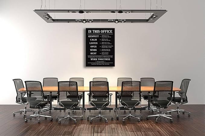 Inspirational Wall Art For Office Canvas Prints Motivational Quotes Poster Painting Artwork In This Office Pictures Modern Home Living Room Company Wall Decor Framed Ready to Hang[30''W x 40''H]