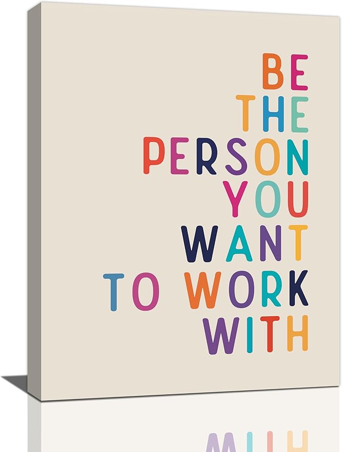 Office Teamwork Wall Art Motivational Success Pictures Wall Decor Inspirational Positive Quotes Canvas Painting Print Modern Artwork Decorations Framed for Home Bathroom Living Room Bedroom 12x16 inch