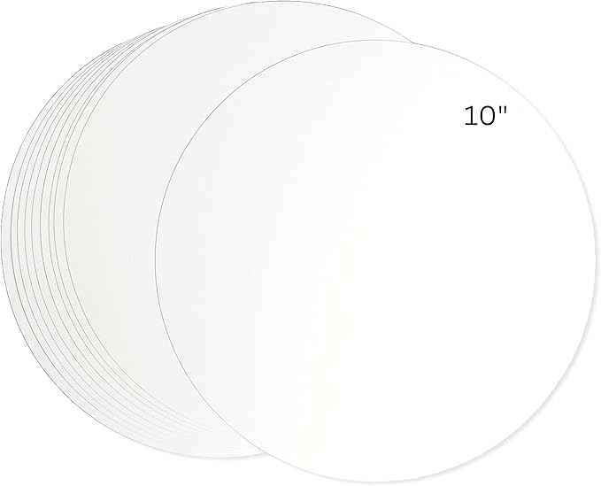 Alcohol Ink Synthetic Paper & Watercolor - Non-Absorbent, Heavy Weight & Tear Resistant - Forgiving - Many Inks Wipe Off Clean for Easy Reuse On White - White EVO Circle 10 Inch (10 Sheets)