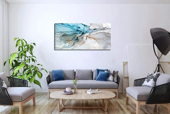 DZL Art A73874 Framed Wall Art Colorful Abstract Painting Background Canvas Wall Art Print Painting for Wall Decor Home Decor