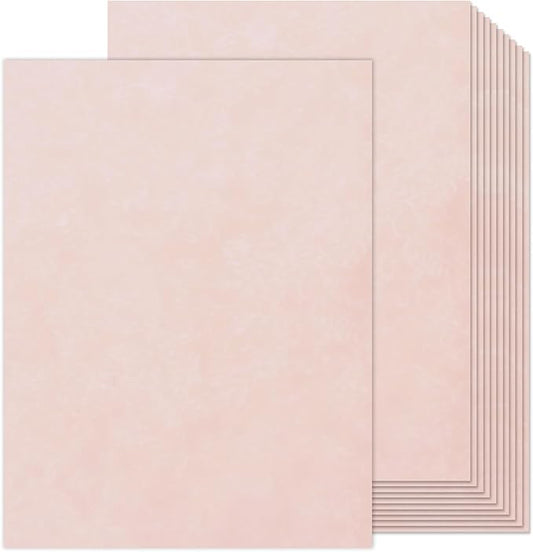 90PCS Vintage Paper 8.5 x 11 in Parchment paper for Writing Letter writing Paper, Decorative Printer Paper for Invitation, Letter, Resume, Award, Diploma, Art, Craft (Pink)