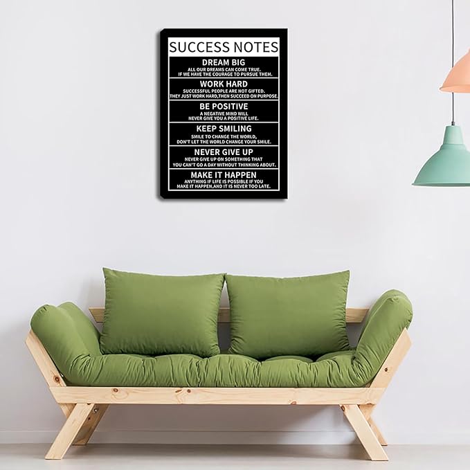 Motivational Office Wall Decor Posters Inspirational Black Wolf Canvas Wall Art Posters Prints Entrepreneur Quote Wall Picture Paintings Artwork Home Bedroom Living Room Decor Framed 12"x16"