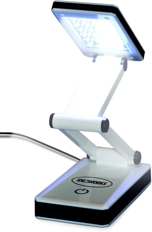 IdeaWorks LED Lamp for Desk - Collapsible, Portable from Home to Office, Acrylonitrile Butadiene Styrene, White