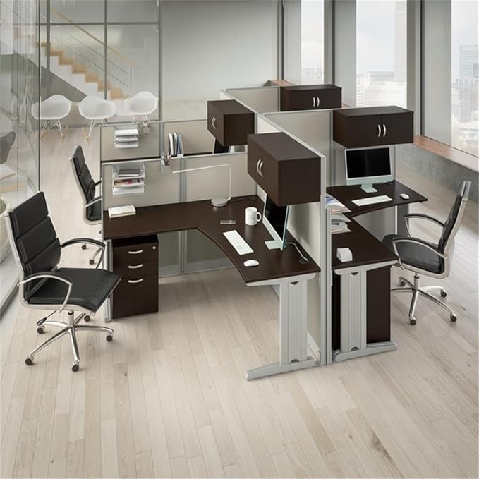 Bush Business Furniture Office in an Hour 3 Drawer Rolling File Cabinet in Mocha Cherry | Mobile Under Desk Drawers for Letter, Legal, and A4-Size Document Storage