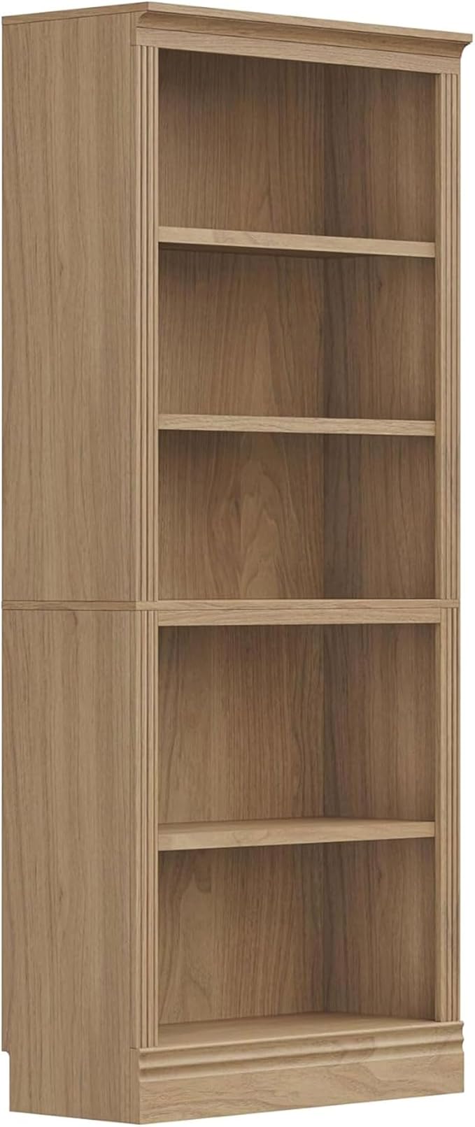 JAHRSTIM Halston Standard Bookcase, Adjustable Storage Open Display Shelving Unit for Home and Office Space, 31.49”L x 13.77”W x 72.8”H, Oak