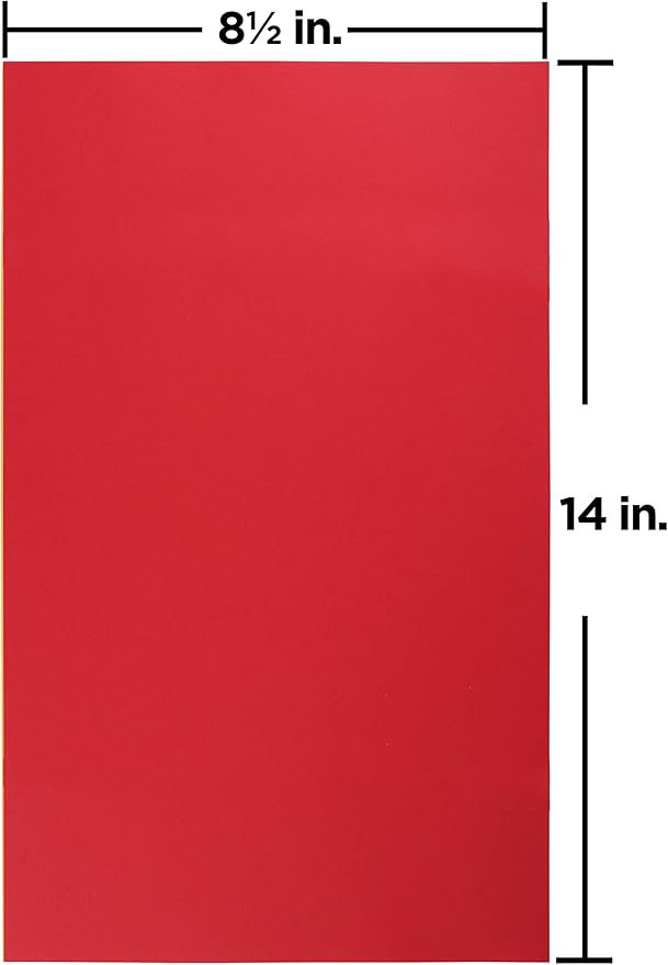 JAM PAPER Legal Colored 24lb Paper - 90 gsm - 8.5 x 14 - Red Recycled - 100 Sheets/Pack