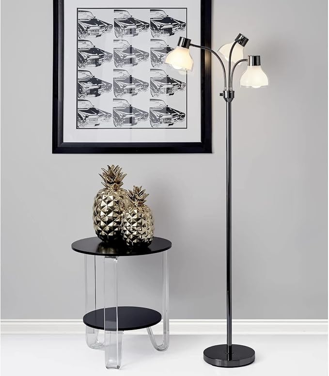 Adesso 3577-22 Vivian Floor Lamp, 60.25 in, 60W Type A Bulb (Not Included), Brushed Steel, 1
