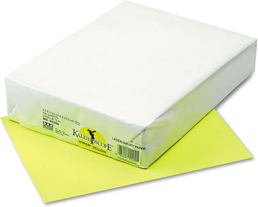 Kaleidoscope Multi-Purpose Paper, 8.5 x 11 Inches,Hyper Yellow, 500 Sheets (102200)