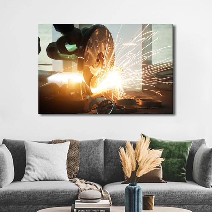 TUMOVO Angular Grinding Machine Pictures for Bedroom Wall Decor Canvas Prints Wall Art 1 Piece Wall Art Modern Artwork for Home Walls Modern Wall Art Canvas Art Hanging Decor, 24" x36"