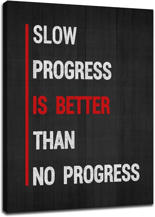 Motivational Canvas Wall Art Positive Progress Picture Inspirational Entrepreneur Quote Wall Poster Print Artwork for Modern Home Living Room Office Painting Wall Decor Ready to Hang [30''Wx 40''H]