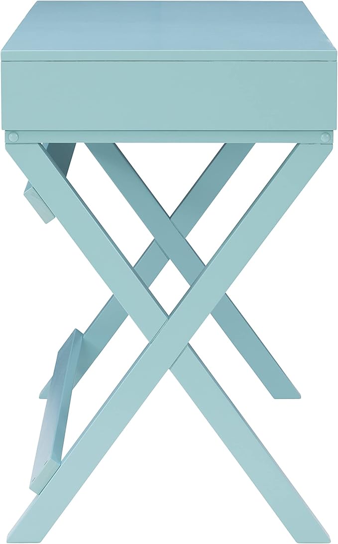 Linon Home Décor Jaycee Blue Writing Desk, 20"D x 44"W x 30"H, Blue